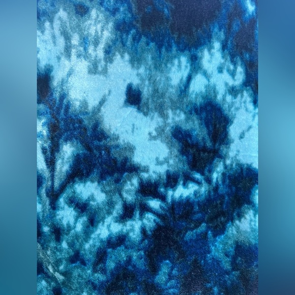 URBAN OUTFITTERS Dreamy Marbled Blue Velvet Stretch Bodycon Mini Dress Size Med - Picture 4 of 11